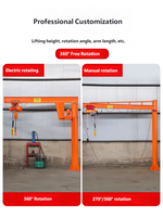 Grue à flèche électrique à grande capacité de charge 5T 8T avec élingue à chaîne, conception de base stable, rotation à 360°, télécommande, pour usine