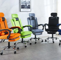 Chaise de bureau informatique à dossier haut en maille, chaise d'e-sport ergonomique et confortable pour étudiants et dortoirs, chaise de patron pivotante en acier