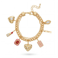 Bracelet à breloques en chaîne dorée personnalisée EDGE avec pendentifs en forme de cœur, d'étoile, de rouge à lèvres et de cristaux, bijoux de mode pour femmes