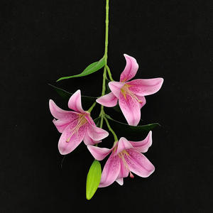 3D feel Film 3 testa di simulazione singolo giglio della valle all'ingrosso matrimonio casa artificiale <span class=keywords><strong>fiore</strong></span> di ninfea - Product Image 2