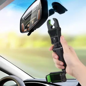 suporte do telefone do carro espelho Suppliers-Retrovisor de carro ajustável, suporte de celular, rotação 360, universal, flexível, montagem de celular, espelho retrovisor, imperdível