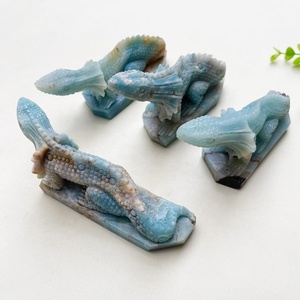 Pierre semi-précieuse personnalisée artisanat cristal Cabrite sculpture Amazonite Quartz lézard pour la décoration - Product Image 6