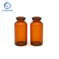 Vente en gros usine – Flacon tubulaire en verre ambré de 15 ml, opaque, à col serti, pour le stockage de matières premières