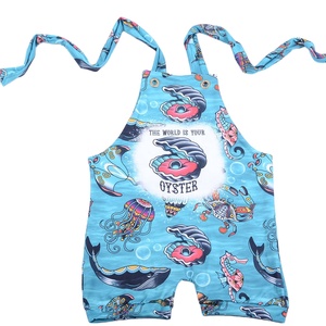 Combinaison d'été tricotée respirante pour bébé, personnalisable avec logo, imprimé perles coquillages, pour fille - Product Image 1