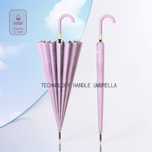 Parapluie semi-automatique à grande baldaquin 16K, réactif à l'eau, à motif floral, avec logo personnalisé, pour femmes, vente en gros, cadeaux de détail, conception publicitaire - Product Image 5