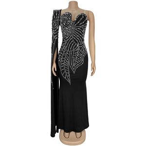 C7288 Abiti da Sera di Lusso a Maniche Lunghe con Perline e Strass, <span class=keywords><strong>Vestito</strong></span> da Sera <span class=keywords><strong>Nero</strong></span> a Sirena, <span class=keywords><strong>Elegante</strong></span> Abito Lungo da Cerimonia per Donne - Product Image 5