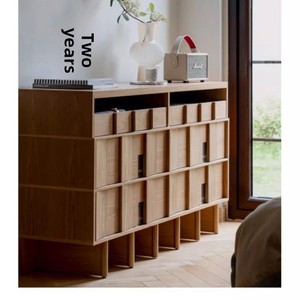 Armoire de rangement en bois massif de style nordique japonais, anti-humidité/moisissure, luxe léger, à cinq tiroirs, pour salon, <span class=keywords><strong>Marseille</strong></span> - Product Image 3