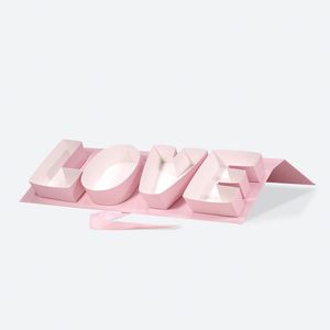กล่องของขวัญวาเลนไทน์รูปตัวอักษร LOVE สีชมพูหรูหรา พร้อมหน้าต่างใส สำหรับใส่ขนม - Product Image 3