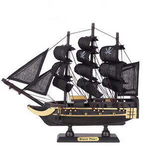 Modèle de <span class=keywords><strong>bateau</strong></span> à <span class=keywords><strong>voile</strong></span> en bois de 24 cm pour la décoration de la maison, cadeau promotionnel, décoration maritime, modèle de <span class=keywords><strong>bateau</strong></span> <span class=keywords><strong>pirate</strong></span> « BLACK PEARL » - Product Image 2