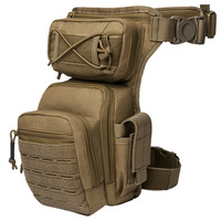 Sac de cuisse tactique Molle Tan découpé au laser unisexe Sac de taille multi-usage avec fermeture à glissière et doublure en PVC pour outils de chasse