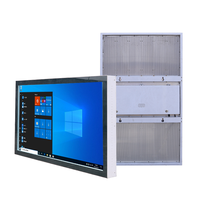 Papan reklame digital gantung 32 inci layar pisah Cerdas LCD 4k full HD papan reklame luar ruangan pendingin aluminium Stan iklan sentuh