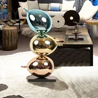Sculpture de ballons en fibre de verre électroplaquée sur mesure, décoration moderne pour la pièce avec motif de modèle