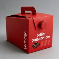 Boîte à café et boissons en papier kraft durable, jetable, biodégradable, écologique, recyclable, avec impression numérique et poignée, pour restaurants