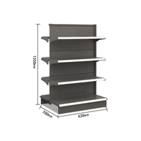 Présentoir en acier simple/double face pour magasin de détail Étagères en gondole alimentaire d'une capacité de 120kg pour articles d'épicerie et de supermarché