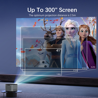 Proyektor Video luar ruangan, proyektor pintar 4K Home Theater portabel layar 300 inci tampilan proyeksi 5G WIFI BT5.2