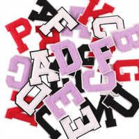 Patchs en chenille personnalisés avec lettres de l'alphabet, thermocollants, pour sweat-shirt, veste, jean, sac à dos, chapeau, vente en gros