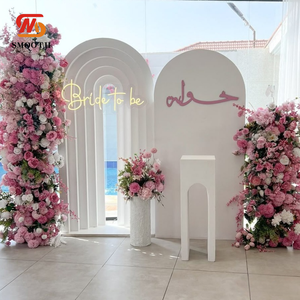 SMOOTH Elegant White pvc 3D layers Pvc <b>backdrop</b> <b>stand</b> Wedding birthday party arch - Product Image 1
