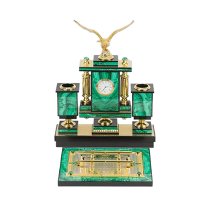 Horloge de bureau en malachite pour l'intérieur de la maison, horloge de bureau, article de luxe pour la décoration intérieure - Product Image 1