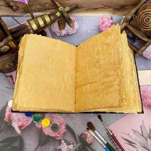 Semi Stone Unlined Journal <b>with</b> Clasp BlackBook of Shdaows Deckle Edge Paper C <b>Lock</b> <b>Notebook</b> Organizer Embossed Leather - Product Image 4