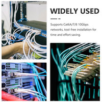 8P8C Ethernet CAT7 Toolless Plug RJ45 Konektor Bebas Alat Modular Plug Bebas Alat Berbahan Zinc Alloy Terlindungi Modular Plug