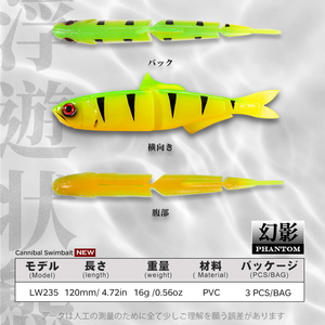Hunthouse – leurre de pêche en PVC souple, appât en plastique souple, swimbait, multi articulé, vente en gros - Product Image 2