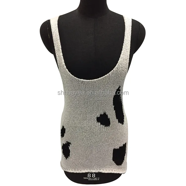 New Fashion women Sleeveless R-neck Slim long knit vest fine needle knitting Black And White Color contrast Women's sweaters ves