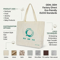 Sac fourre-tout en toile de coton recyclable de marque Luda en gros avec logo personnalisé pour cosmétiques, maillots de bain, parfums et chaussures