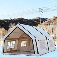 Carpa Inflable Portátil para Acampar al Aire Libre de 17.2 Pies Cuadrados, Tela Oxford 600D, Dos Habitaciones, Instalación Rápida, Impermeable, 4 Estaciones, para Fiestas Familiares