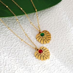 Collares con Colgante de Hoja de Acero Inoxidable 316L con Baño de Oro PVD de 18k, Joyería Hipoalergénica Minimalista, Tendencia 2026 para Mujer - Product Image 2