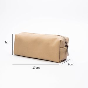 ISO BSCI Factory's Large Capacity Lightweight Portable Waterproof Zipper Fashion Travel Leather Cosmetic <b>Bag</b> Brown Long Storage - Product Image 2