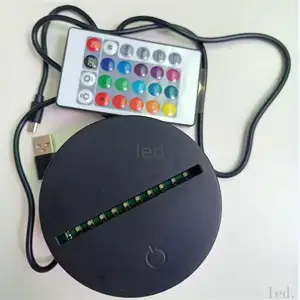 2022 Hot Sale Wholesale LED 16 Colors Adjustable Crack Base USB Remote Control Crack Black 3D Night Light Base