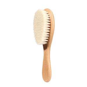 Brosse à cheveux ionique à logo laser, faible MOQ, en bois naturel avec poils <span class=keywords><strong>de</strong></span> chèvre, pour bébés, nouveau-nés et tout-petits, avec coussin, pour le cuir chevelu et le croûtier des enfants - Product Image 3