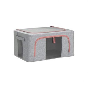 Cotton Linen <b>Fabric</b> Clothes <b>Storage</b> <b>Box</b> Foldable Cloth Home Wardrobe <b>Storage</b> <b>Box</b> Large Capacity <b>for</b> Clothes Quilt Toy Tools <b>Box</b> - Product Image 4