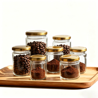 Vente en gros de pots en verre ronds avec couvercles de 100 ml/120 ml/150 ml/240 ml/350 ml/450 ml/500 ml/1000 ml pour grains de café/poudre