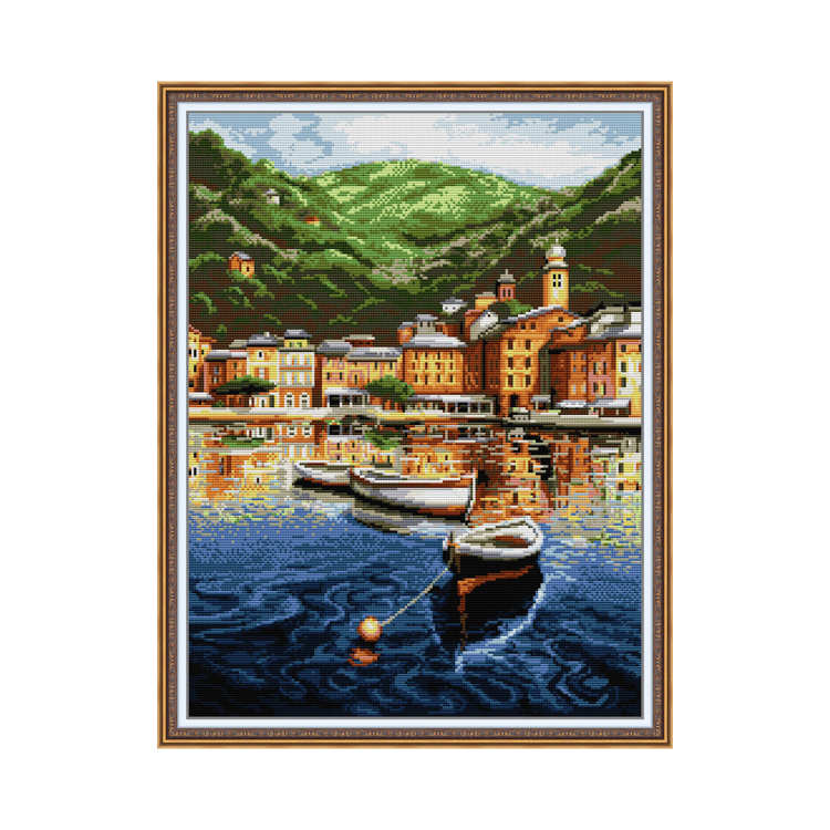 Набор для вышивки ткани NKF Sampan, бамбуковое украшение для дома, Набор для вышивки крестиком