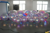 Vente en gros boules gonflables disco réfléchissantes pvc métallisé argent or miroir boule/sphère miroir gonflable irisé décoratif