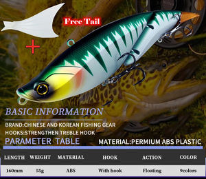 En gros 160mm 55g 2 Sections SwimBait ABS <span class=keywords><strong>Artificiel</strong></span> Dur Leurre Flottant <span class=keywords><strong>Action</strong></span> Pointu Queues 9 Couleurs Joint Vibe Leurre - Product Image 6