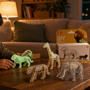 Kit de construction de <span class=keywords><strong>puzzle</strong></span> <span class=keywords><strong>3D</strong></span> d'animaux de la forêt, modèle éducatif pour enfants, assemblage artisanal, jouet Montessori, cadeau - Product Image 5