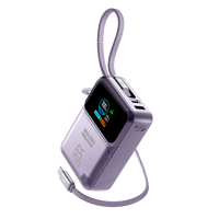 Batterie externe semi-solide 20000mAh à charge rapide PD 45W/65W avec écran TFT rectangulaire IA et câbles doubles pour 4 appareils MH857B