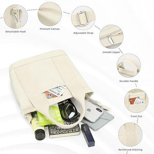 棉质手提袋制造商定制厂家直销女式单肩帆布包时尚斜挎帆布包 - Product Image 4