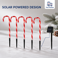 Lampes solaires de Noël en forme de canne à sucre, étanches, en PVC, pour l'extérieur, lumières LED pour allée, jardin, cour, patio