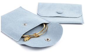 Biểu Tượng Tùy Chỉnh In Mini Phong Bì Màu Hồng Màu Xanh Da Lộn Đồ Trang Sức <span class=keywords><strong>Pouch</strong></span> Và Bao Bì Túi Quà Tặng Với Nút - Product Image 4