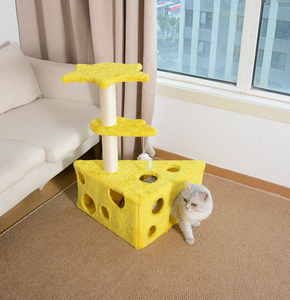 बिल्ली पेड़ टॉवर पनीर आकार डिजाइन अलग कपड़े मशीन धोने योग्य पालतू जानवर चढ़ाई पेड़ टॉवर सिसल खरोंच पोस्ट फर्नीचर - Product Image 3