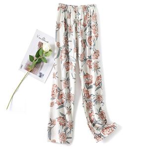 ODM OEM Pyjama d'été confortable pour femme, style décontracté, imprimé floral, en soie et polyester, taille élastique, coupe babydoll, longueur genou, pour la maison - Product Image 6