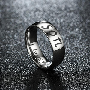 High Polished Silver Plated Stainless Steel I Love You Daughter Son <strong>Mum</strong> Dad <strong>Rings</strong> for Family Couple - Product Image 3