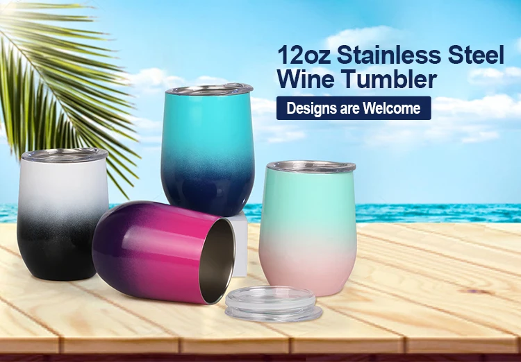 Metallic Color Changing Wine Tumblers Logo Tumbler With Lip Mug Set Gift Box