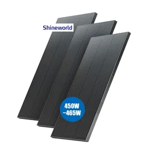 Shineworld低价便携式450瓦太阳能电池板450瓦更多太阳能带状疱疹太阳能电池板全黑太阳能电池板家庭屋顶