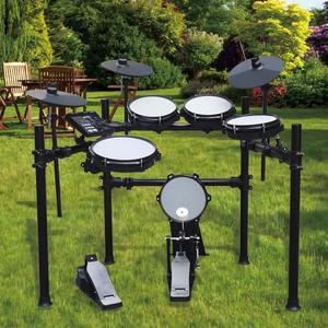 Instrumentos de percusión de mano profesionales al por mayor juegos de batería electrónica con alfombras y taburetes cámara de tambor de aluminio - Product Image 1