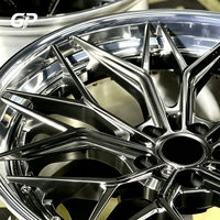 Para BMW M3 M4 M5 Mercedes AMG C63 Juego de 2 Ruedas Forjadas 6061-T6 de 17-24 Pulgadas 5x112 5x120 con Borde Pulido Negro Brillante y Diseño Cóncavo Profundo