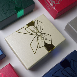 Kotak Perhiasan Desain Cantik Logo Kustom Shero, Kotak Hadiah Perhiasan Kertas Karton Kaku Untuk Anting, Cincin, Kalung Dengan Pita - Product Image 2